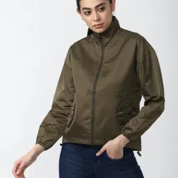 Van Heusen Olive Cotton Regular Fit Jacket-image-50