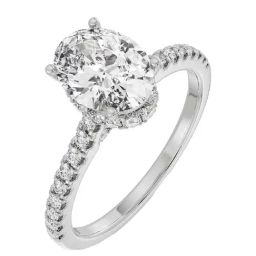 Emori 14k White Gold & Diamond Timeless Oval Ring-image-51