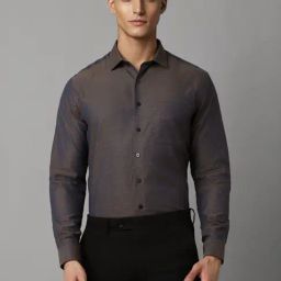 Louis Philippe Brown Slim Fit Printed Shirt-image-62