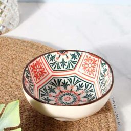 Smokey Cocktail Red & Green Ceramic Mandala Bowls (100ml) - Set of 6-12