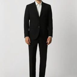 Van Heusen Black Slim Fit Two Piece Suit-image-57