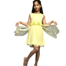 KidsDew Girls Yellow Regular Fit Dress-image-16