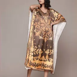 Aarke Ritu Kumar Brown Maple Kaftan Dress-picture-35