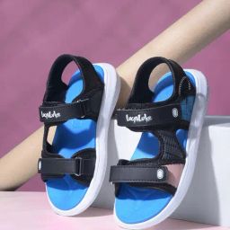 Lucy & Luke By Liberty Kids Black & Blue Floater Sandals-image-5