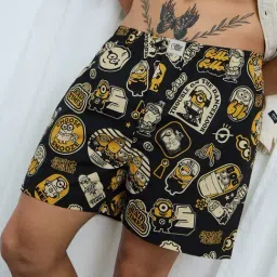 The Souled Store Black Cotton Regular Fit Printed Shorts-image-78