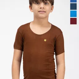 AMUL COMFY Pack of 5 Cotton Half Sleeves  Vest 61091000-image-60