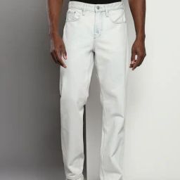 Calvin Klein Blue Cotton Straight Fit Jeans-image-76