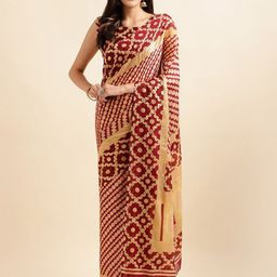 HERE&NOW Leheriya Pure Chiffon Saree-picture-47
