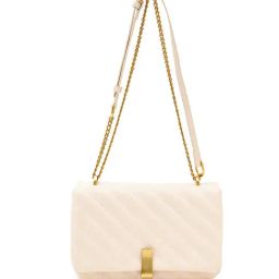 Miraggio Inez Ivory Quilted Medium Leather Cross Body Bag-image-79