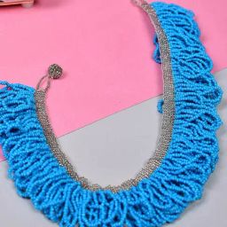 Imli Street Blue Beaded Handcrafted Necklace-image-46