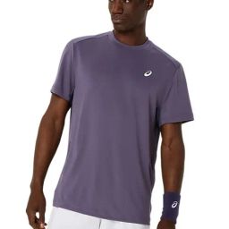 Asics Men's Greyish Purple Court Ss T-Shirt-image-42