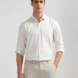 Arrow Beige Cotton Regular Fit Checks Shirt-picture-22