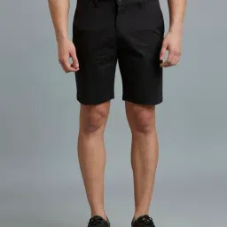 Reid & Taylor Black Comfort fit Solid Shorts-picture-2