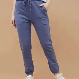 Fame Forever By Lifestyle Mid Blue Cotton Regular Fit Joggers-picture-47