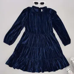 Pantaloons Junior Girls Navy Sequence Full Sleeves Casual Dresses-image-40