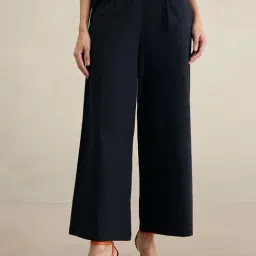 Femmella Black Cotton Regular Fit Trousers-picture-8