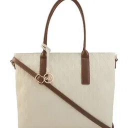 Globus Beige Textured Medium Tote Bag-image-55