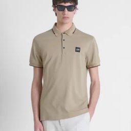 Antony Morato Beige Pure Cotton Regular Fit Solid T-Shirt-image-98