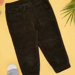 Pantaloons Baby Boys Olive Cotton Solid Track Bottoms & Joggers-image-19