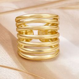 Rubans Gold-Plated Adjustable Finger Ring-13