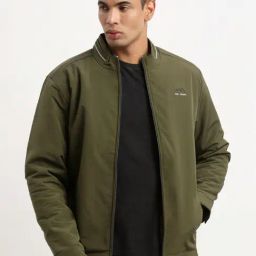 Showoff Olive Slim Fit Jacket-image-15