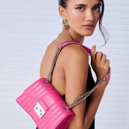 Miraggio Myra Pink Quilted Medium Leather Cross Body Bag-image-57