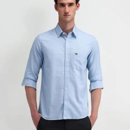 Arrow Sport Blue Slim Fit Texture Shirt-picture-48