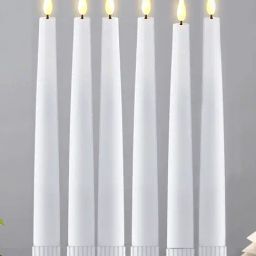 Homesake White Plastic Flameless Taper Candles - Set of 6-image-74