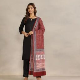 Fabindia Off White Cotton Printed Dupatta-picture-23