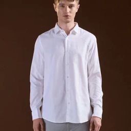 The Bear House White Tailored Fit Solid Shirt-image-20