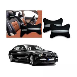 Auto Pearl Black Silver Strip Car Neck Cushion/Neck Pillow Compatible with BMW 730d-image-57