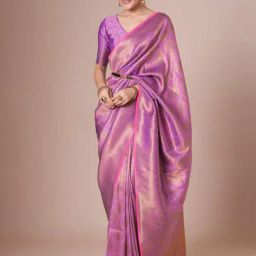 Saree Mall Pink Silk Self Saree with Blouse Piece-image-46
