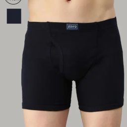 Zoiro Black Cotton Regular Fit Trunks - Pack Of 2-image-1