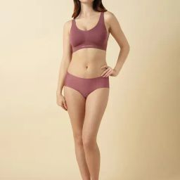 Van Heusen Mauve Regular Fit Solid Bras Bra Set-image-49