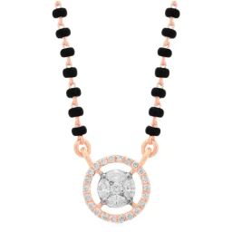 Malabar Gold and Diamonds 18k Rose Diamond Semi Long Mangalsutra-image-3