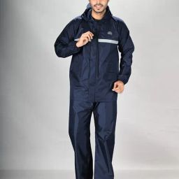 Lux Venus Navy Regular Fit Rainwear Jacket-image-10