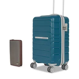 SWISS MILITARY Set Of 2 Rhombus Textured Hard-Sided Cabin Luggage Trolley Bag & Wallet-17