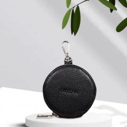 SASSORA QIU Black Leather Textured Pouch-image-62