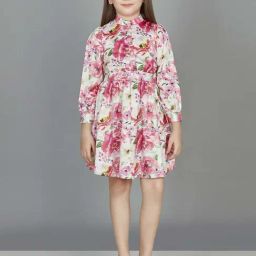 Peppermint Girls Pink Printed Full Sleeves Dress-picture-23