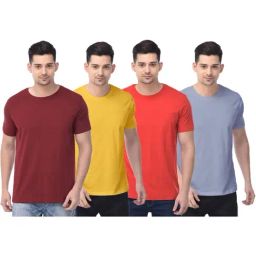 Color Capital Multicolored Regular Fit T-Shirt - Pack of 4-image-34