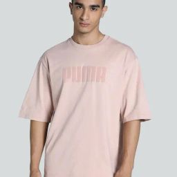 Puma Rose Quartz Cotton Relaxed Fit Printed T-Shirt-image-49