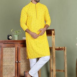 Jompers Chevron Sequined Mandarin Collar Straight Kurta with trouser-19