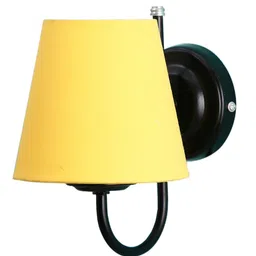 Devansh Yellow & Black Traditional Armed Sconce Lamp with Shade image 2