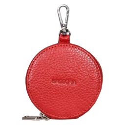 SASSORA QIU Red Leather Textured Pouch-image-69