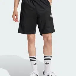 Adidas Originals Black Regular Fit Striped Sports Shorts-image-16