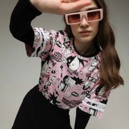 Only Pink Cotton Graphic Print T-Shirt-picture-39