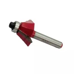 AKARI Router Trimmer Bit 6.35 mm Shank Size Red & Chrome for Routing in Wood, TB-15-13