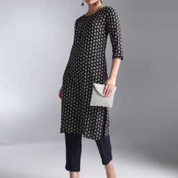 Moda Rapido Floral Printed Round Neck Straight Kurta-image-34