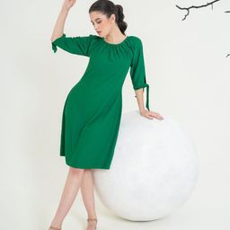 PURVAJA Women Round Neck A-Line Dress-image-92