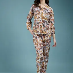 all about you Printed Lapel Collar Night Suits-image-52